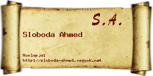 Sloboda Ahmed névjegykártya